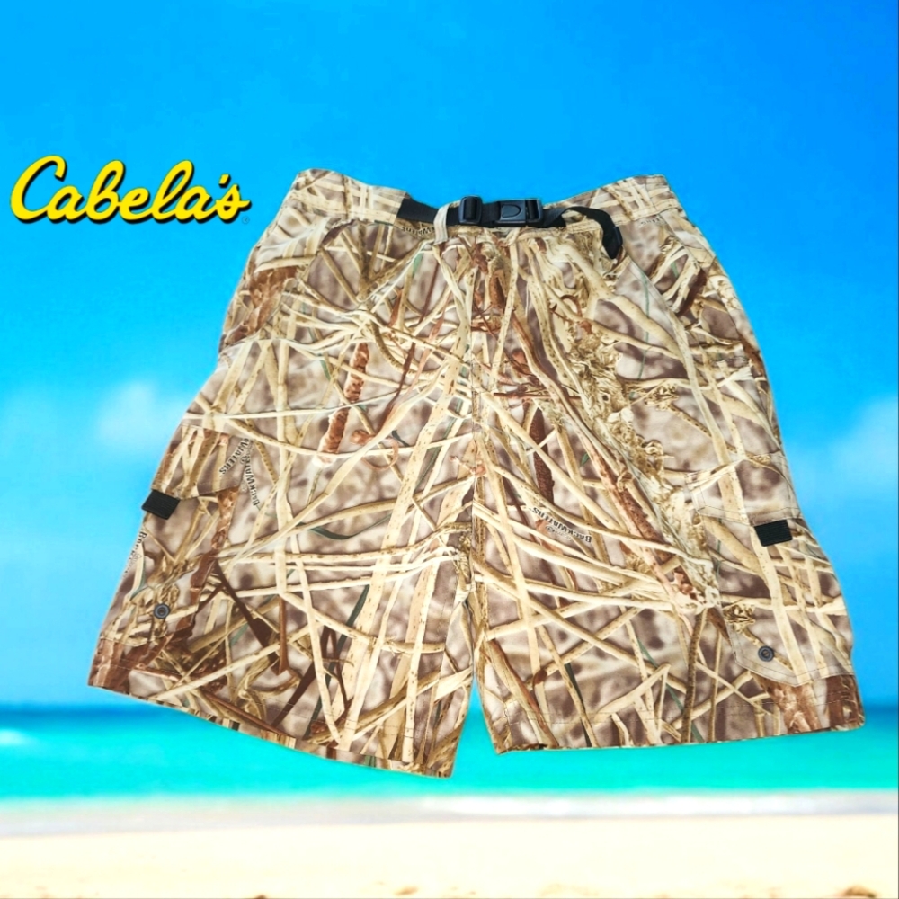 Cabela's Men's Camo Brown Tan Swim Shorts